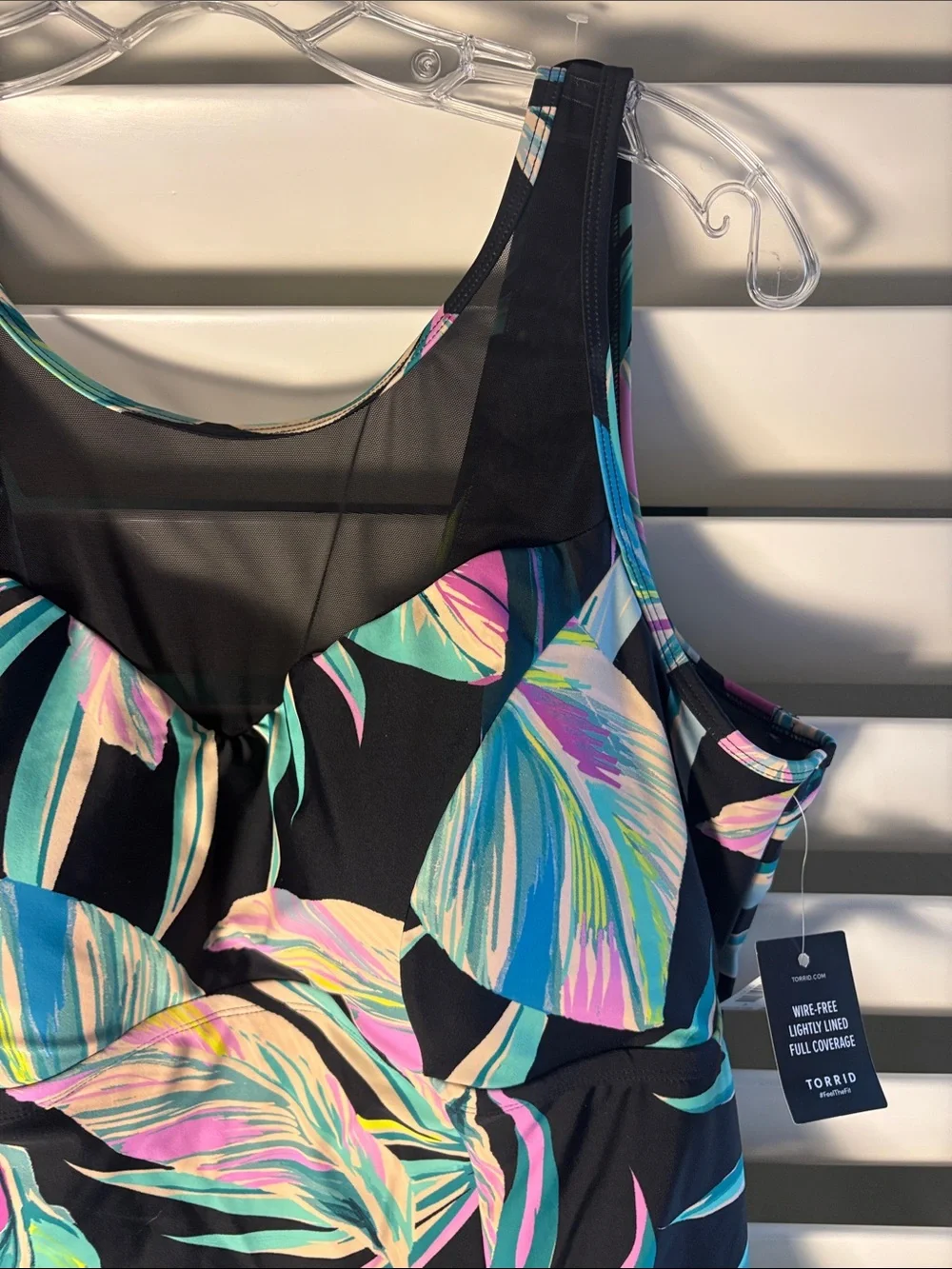NWT Torrid Active Swim Tropical Leaf Print one piece swimsuit Plus Size 3